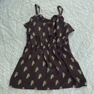 Torrid Flowy Black Cactus Chiffon Tank Top size 2